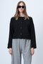 Women's Black Stitch Detailed Textured Knitted Jacket Alc-X14656 - 2