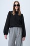 Women's Black Balloon Sleeve Regular Fit Stylish Design Blouse Alc-X14649 - 5