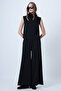 Black Turtleneck Sleeveless Blouse and Wide-Leg Pants Set Alc-X14663 - 4