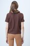 Women's Brown Leopard Detachable Fur Detailed Knitted Blouse Alc-X14640 - 7