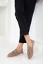 Taupe Suede Women's Loafer Shoes 21049 - 2