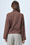 Brown Scarf Detailed Buttoned Jacket Alc-X14669 - 6