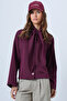 Plum Scarf Detailed Buttoned Jacket Alc-X14669 - 6