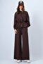 Bitter Brown Hooded Drawstring Waist Modal Blouse and Pants Set Alc-X14668 - 5