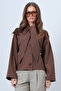 Brown Scarf Detailed Buttoned Jacket Alc-X14669 - 4