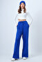 Midnight Blue High Waist Striped Front Thick Palazzo Trousers Alc-X14566 - 3