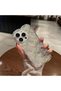 iPhone 14 Pro Max Compatible Embossed Patterned 3D Shock Absorbing Ultra Sturdy Pufy Case Transparent - 7