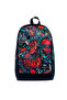 Patterned Navy Blue Red Water Resistant Large Internal Volume Backpack - 2