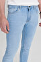 Men's Ice Blue Extra Slim Fit Slim Fit Rıss Cotton Stretch Denim Jeans - 7