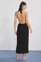 Siyah Dokuma Maxi Plaj Elbise TBESS25EL00136 - 4