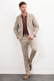 Men's Regular Fit Mink Flexible Lycra Fabric Mono Collar Bag Pocket Suit