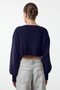 Lacivert Süper Crop Basic Fiyonklu Triko Hırka TWOAW24HI00315 - 5