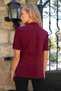Women's Burgundy Crew Neck Buttoned Front Crew Neck Knitwear Cardigan Alc-X14483 - 6