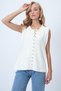 Ecru Polo Collar Gold Buttoned Knitwear Vest Alc-X14453 - 5