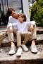 Men's Beige Slim Fit Slim Fit Cotton Flexible Comfortable Chino Trousers - 2
