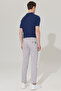Men's Gray Slim Fit Narrow Cut Side Pocket Cotton Flexible Dobby Trousers - 6