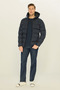 Men's Navy Blue Thick Lined Windproof Sports Winter Puffer Jacket - 3