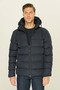 Men's Navy Blue Thick Lined Windproof Sports Winter Puffer Jacket - 4