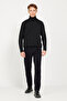 Men's Black Slim Fit Slim Fit 5 Pocket Cotton Stretchy Trousers - 2