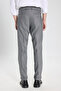 Men's Gray Wool Slim Fit Narrow Cut Trousers with Hidden Elastic Waist and Side Pockets, Flexible Classic Trousers - 6