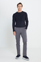 Men's Anthracite Non-Wrinkle Slim Fit Slim Cut Cotton Flexible Casual Trousers - 2