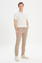 Men's Beige Slim Fit Slim Fit 5 Pocket Dobby Flexible Trousers - 5