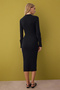 Black Stand Collar Fitted/Slim Fit Button Midi Knitted Dress Twoaw26El00218 - 4