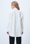 Women's White Velvet Ribbon Detailed Contrast Buttoned Oversize Woven Shirt Alc-X14563 - 7