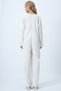 Women's Ecru Crew Neck Zippered Back Casual Cut Jumpsuit Alc-X14554 - 5