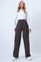Bitter Brown Pleated Detailed Knitted Palazzo Trousers Alc-X14535 - 5