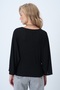 Women's Black Crew Neck Waist Corset Form Knitted Blouse Alc-X14598 - 6
