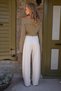 Women's Cream Pleated Detailed Knitted Palazzo Pants Alc-X14535 - 8