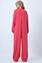 Mercan Crew Neck Zippered Back Relaxed Cut Jumpsuit Alc-X14554 - 5
