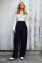 Dark Navy Blue Pleated Detailed Knitted Palazzo Trousers Alc-X14535 - 2