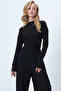 Black Crew Neck Gathered Waist Blouse and Trousers Set Alc-X14565 - 2