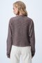 Women's Brown Degaje Collar Wide Cut Knitted Blouse Alc-X13126 - 5