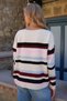 Mix Boat Neck Striped Color Block Knitwear Sweater Alc-X14509 - 5
