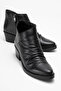Rule Black Genuine Leather Women's Thick Heeled Boots