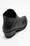 Rule Black Genuine Leather Women's Thick Heeled Boots - 5