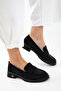 Black Suede-Black Women's Loafer Shoes 21026 - 4