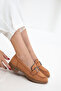 Tan Suede Women's Loafer Shoes 21055 - 2