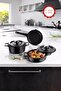 Smart Baby Series 5-Piece Mini Cast Iron Pot Set Black 14 cm Oven&Stove Compatible - 6