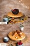 Justwood 2 Piece Risustop Footed 25 Cm and 29 Cm Wooden Round Cake Presentation Serving Plate Set - 9