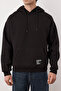 Siyah Oversize/Geniş Kesim Kapüşonlu İçi Polar/Sıcak Tutan Sweatshirt TMNAW21SW2005 - 3