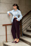 Mürdüm Şalvar/Harem Bağcıklı Pantolon TWOSS25PL00126 - 2