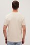 Unisex Relax Fit Relaxed Fit 100% Cotton Soft Textured Lightweight Thick Beige Crew Neck T-Shirt - 7