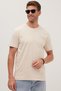 Unisex Relax Fit Relaxed Fit 100% Cotton Soft Textured Lightweight Thick Beige Crew Neck T-Shirt