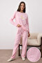 Pembe Galaksi Patchli Polar Örme Pijama Takımı THMAW26PT00193