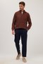 Men's Slim Fit Slim Fit Elastic Waist Trousers with Lace Detail Pleated Navy Blue - 4