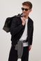 Men's Relax Fit Relax Fit Lumberjack Lapel Double Pocket Clamshell Solid Black Winter Shirt - 4